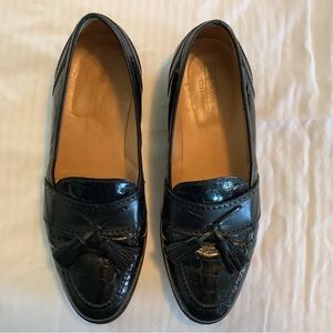 Johnston & Murphy Black Leather Tassel Loafers Men's
